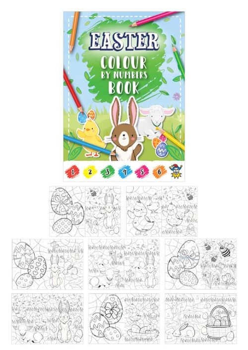 Easter　x　10.5cm　Colour-By-Numbers　Bargain　WholeSalers　14.5cm　Colouring　Mini　Books#c