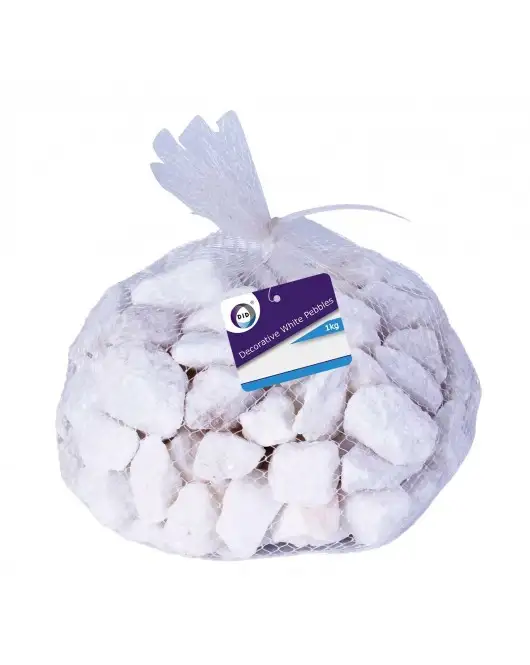 1Kg Decorative White Pebbles - Bargain WholeSalers