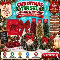 Christmas Tinsel, Garland & Wreaths