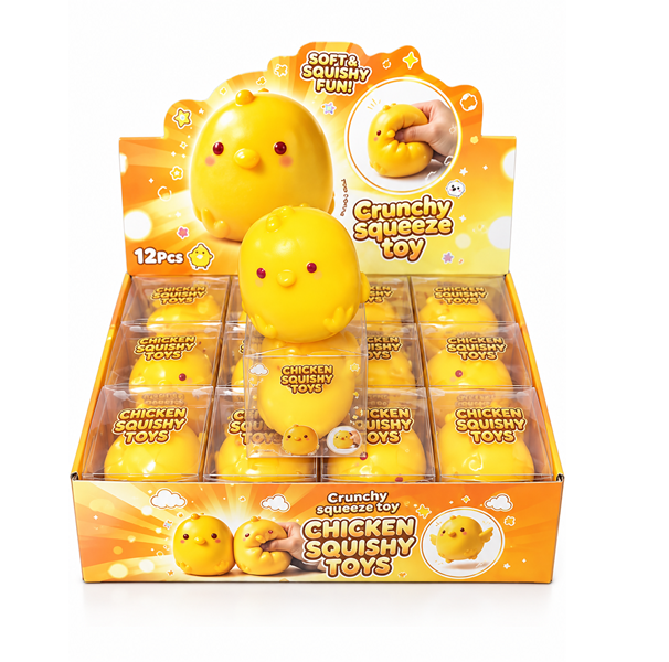 Yellow Chick Squishy Toy Display